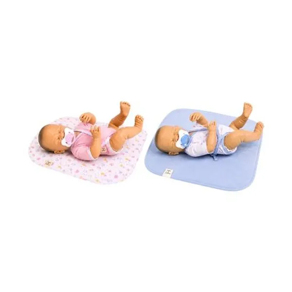 Bebé de plastisol isa/teo con manta, dni y librito 38 cm casita modelos surtidos