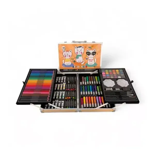 Set de Arte kendra cool funny cats valija aluminio x145 piezas