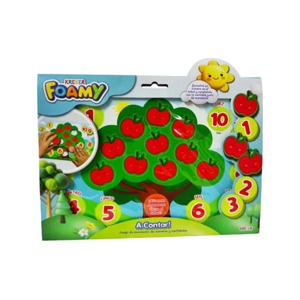 Encastre didáctico de goma eva a contar! árbol 32x24 cm Kreker