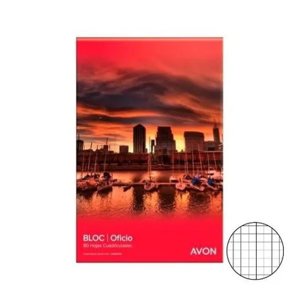 Block oficio cuadriculado 80 hojas avon