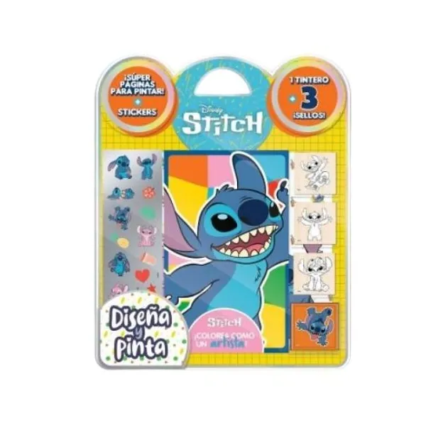 Valija blister editorial vertice sellos, diseña y pinta Stitch