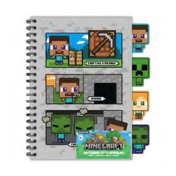 Minecraft cuaderno a5 160 páginas. inc regla 15 cm