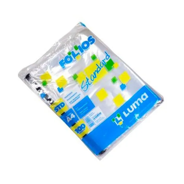Folio a4 polietileno estandar 35 micrones x100 luma -