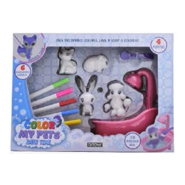 Color my pet bath time puppys