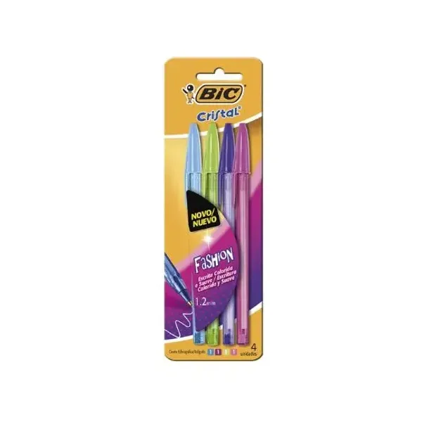Bolígrafo BIC fashion 1,2 mmbl.x 4 col.surtidos