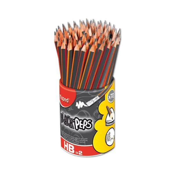 Lápiz grafito Maped black peps pote x72 unid.