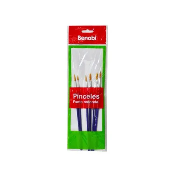 Pincel redondo cerda sintetica n° varios blister x6 unidades - bnb