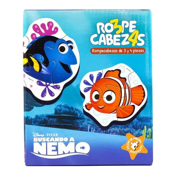 Rompecabeza madera 3 y 4 piezas - nemo