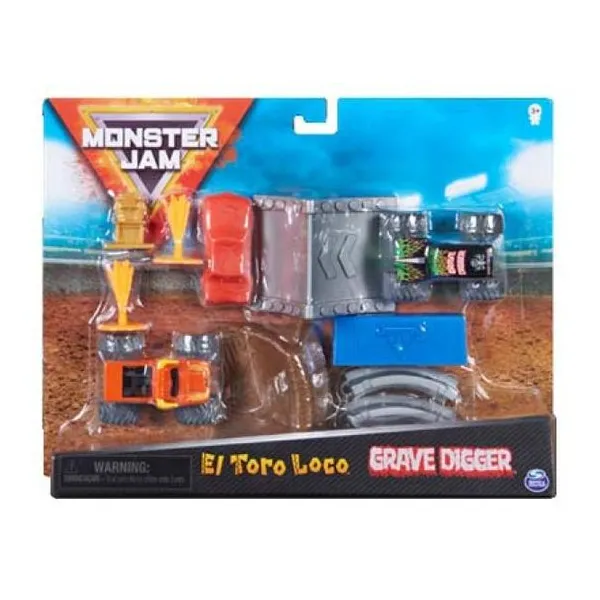 Monster jam - vehículos grave digger y toro loco 1:70