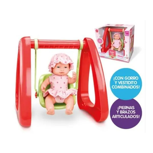 Roma baby columpio incluye muñeca y hamaca