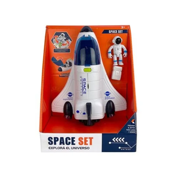 Set nave espacial con astronauta en caja 18x24.5x9 cm