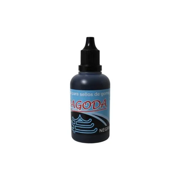 Tinta para sellos pico vertedor negro 60cc pagoda