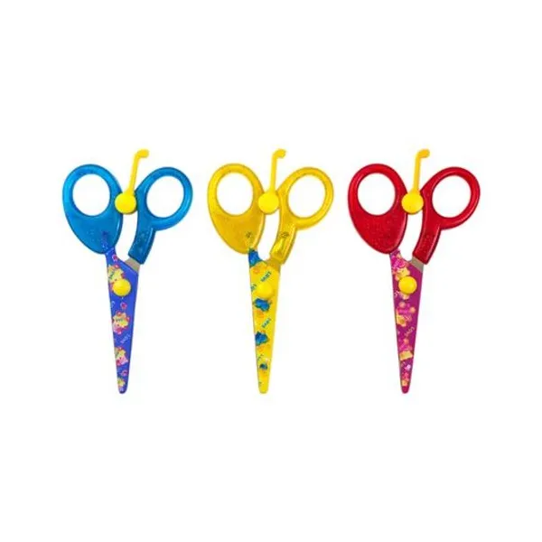Tijera escolar 12.3 cm con tope x unidad colores surtidos