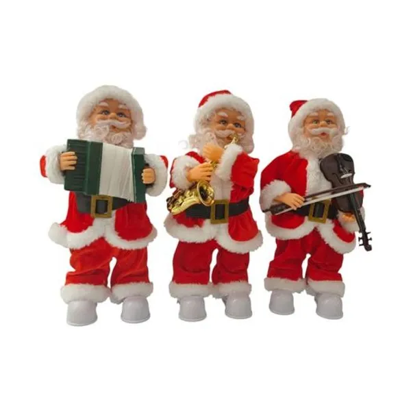 Papá noel con mov. luz y sonido 30 cm x1 modelos surtidos