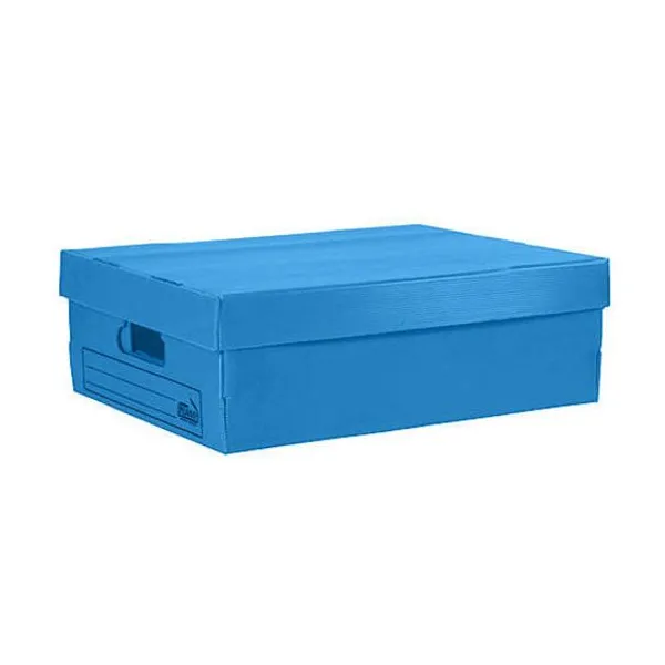 Caja plástico microc.plana n.° 801 con tapa azul 45x35x15 cm
