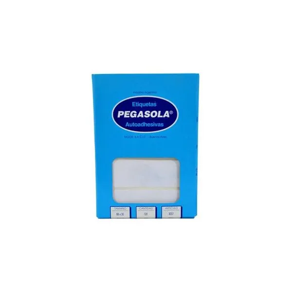 Etiquetas ueta autoadhesiva blanca 88x35 mm caja 4 unidades x30 hojas pegasola