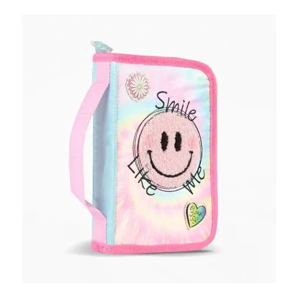 Cartuchera 1 piso desplegable smile 14x22 cm x unidad colores surtidos footy