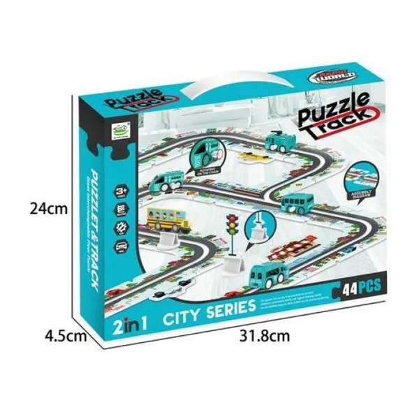 Pista rompecabezas 2 en 1 city. 44 piezas. 24 x31,8 x4,5 cm