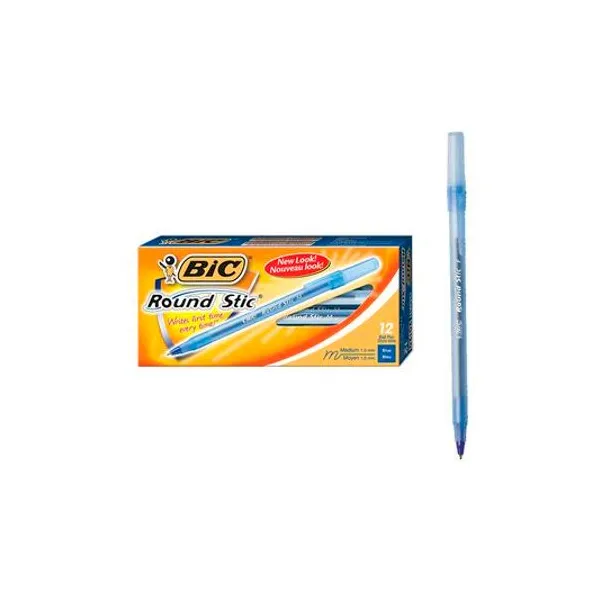 Bolígrafo round stic 1.0 mm azul caja x12 BIC