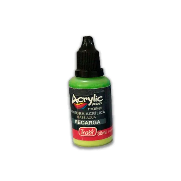 Tinta trabi para marcador acrylic pop al agua 30 mlverde lima
