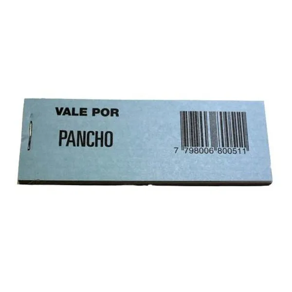 Talonario vale por pancho 11x3 cm 90 hojas