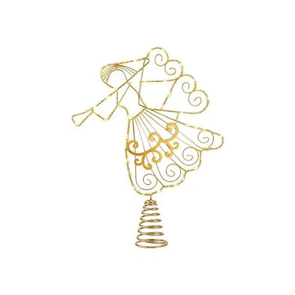 Puntal angel con luz a pila dorado 30x18x6 cm x1