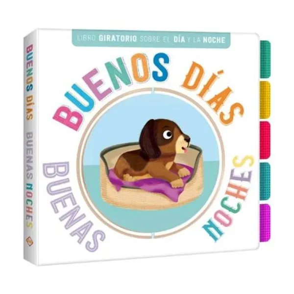 Libro giratorio:buenos dias buenas noches tapa dura plastificada/19x18 cm/10 pag