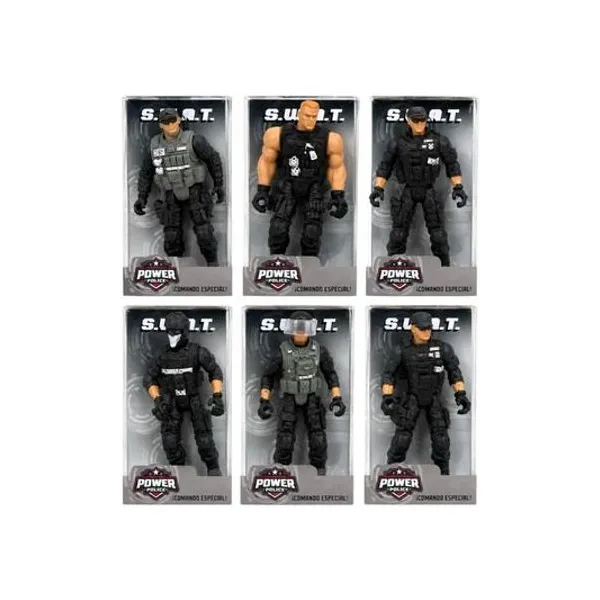 Muñeco policia swat 8.5 cm en caja x1 modelos surtidos