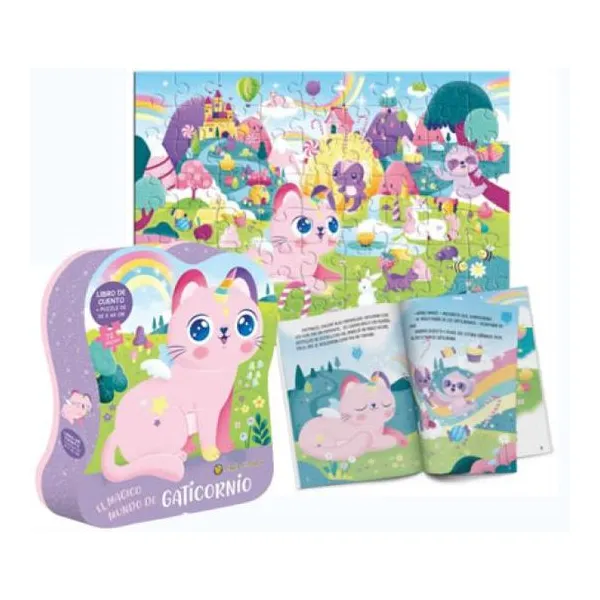 El mágico mundo de gaticornio puzzlemanía libro/puzzle