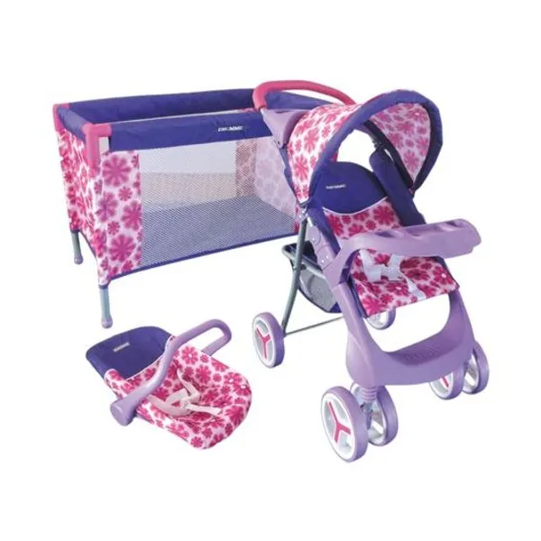 Set coche, cuna y huevito pequeño tesoro en caja 30x53x26 cm biemme