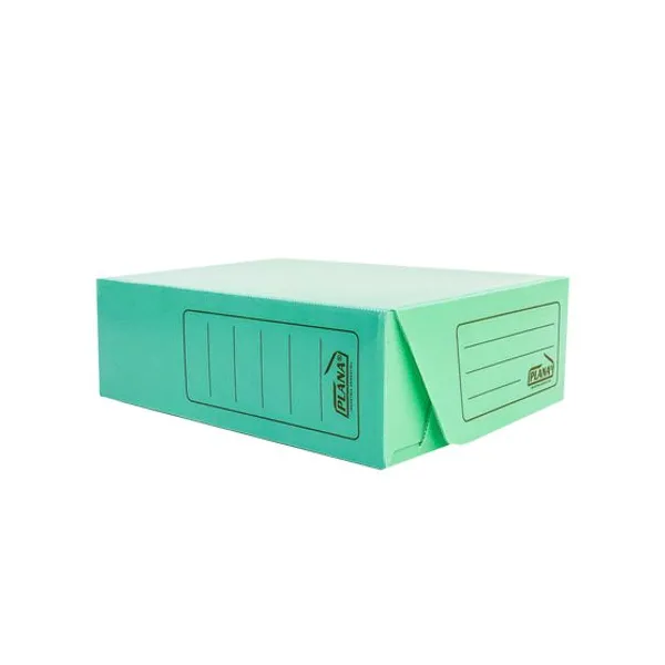 Caja archivo plana plástica t/ofic.l/12 cmpastel verde