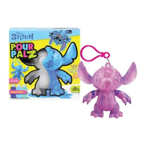 Pour palz - pack Disney Stitch & angel 22 cm y clip on 10 cm para pintar