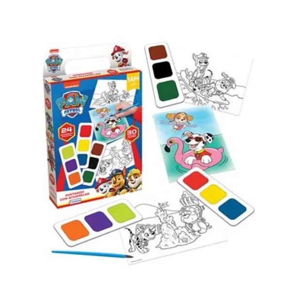 Pintando con acuarelas Paw Patrol