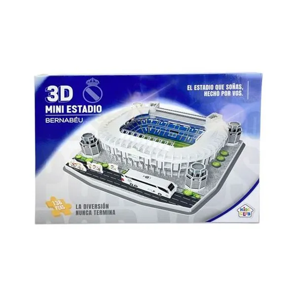 Rompecabezas 3d bernabeu real madrid 138 piezas en caja 30x22x3 cm