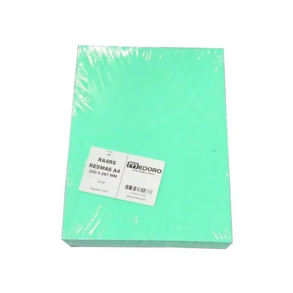 Resma papel medoro tamaño a4 75 grsx 500 hjs.verde