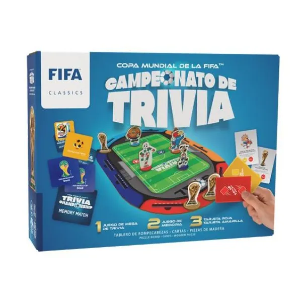 Trivia championship: 3 juegos - de mesa, de memoria y de tarjetas.