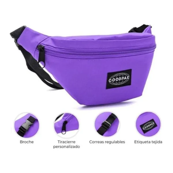 Riñonera goodpak violeta 16.5 x23 x8.5 cm