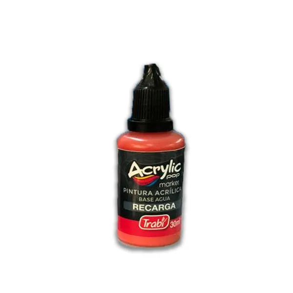 Tinta trabi para marcador acrylic pop al agua 30 mlrojo