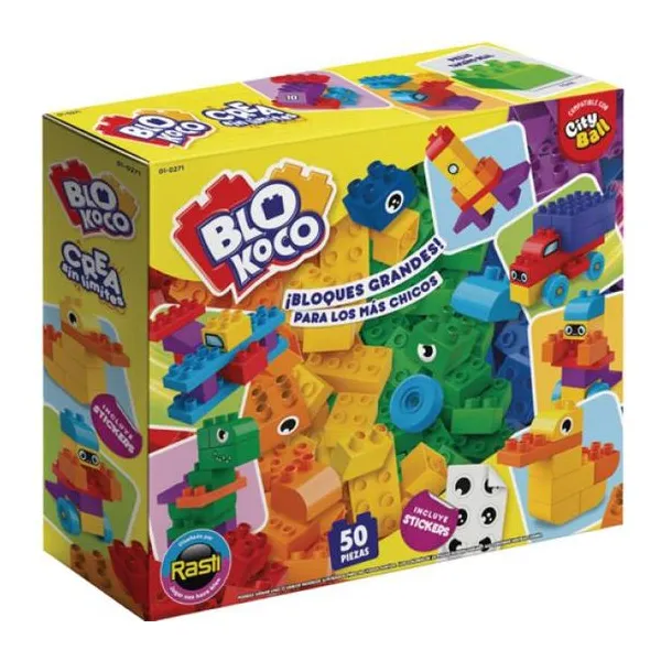 Blokoco crea 50 piezas con ruedas y stickers