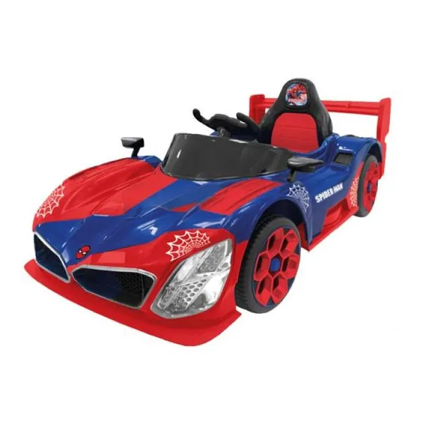 Auto deportivo gt carrera Spiderman a batería con luz, sonido y control remoto 1