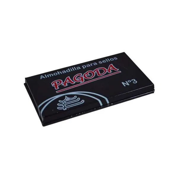 Almohadilla para sellos n.° 3 8x15 cm envase metal pagoda
