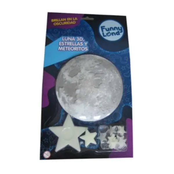 Glow 3d moon & stars & meteorites 27 pcs
