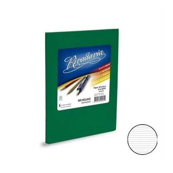 Cuaderno 16x21 rayado t/d araña verde 98h Rivadavia