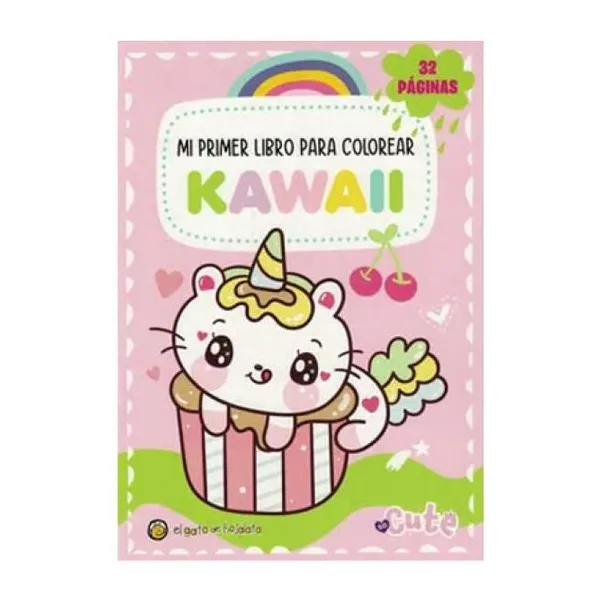 Mi primer libro para colorear kawaii (rosa)