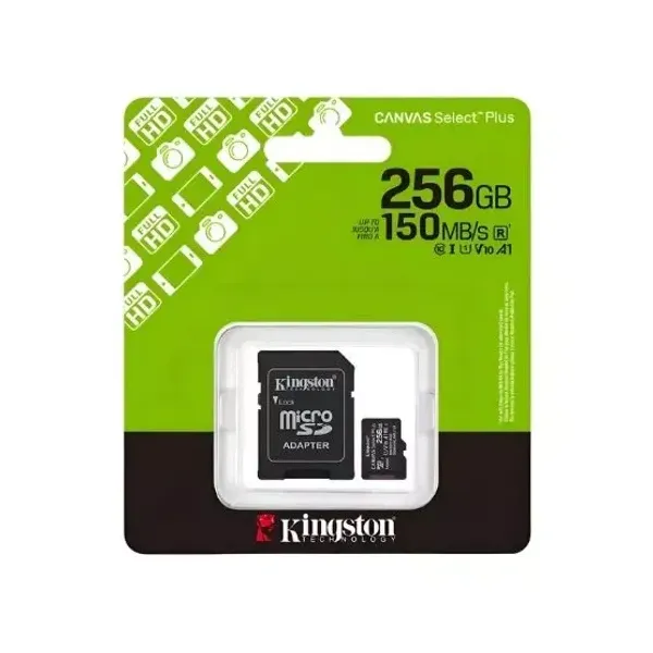 Tarjeta de memoria Kingston micro 256 gb canvas select plus g3 con adap.