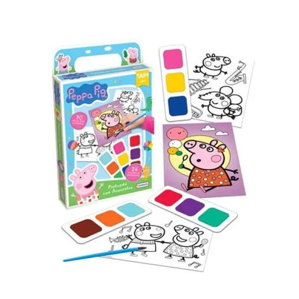 Pintando con acuarelas Peppa Pig