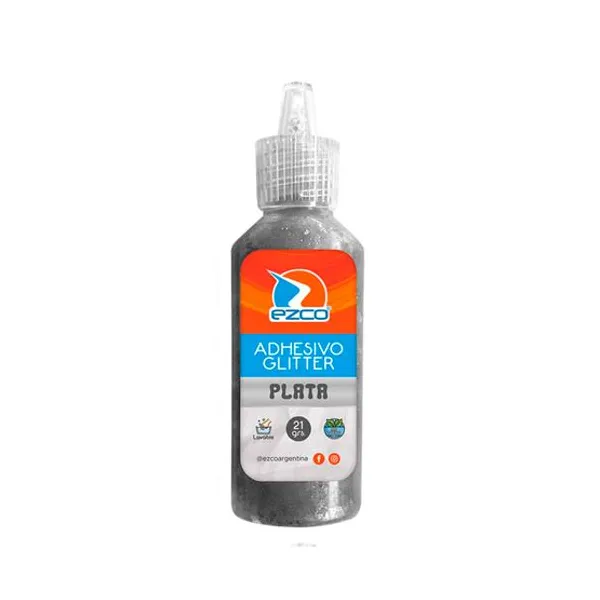 Adhesivo Ezco glitter 21 grsplata