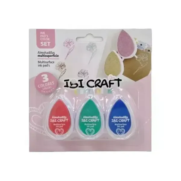 Almohadilla para sellos ibi craft set x3 col.clasicos