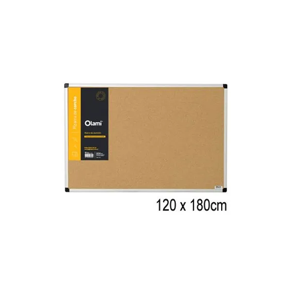 Pizarra de corcho olami 120 x180 cmcon borde aluminio