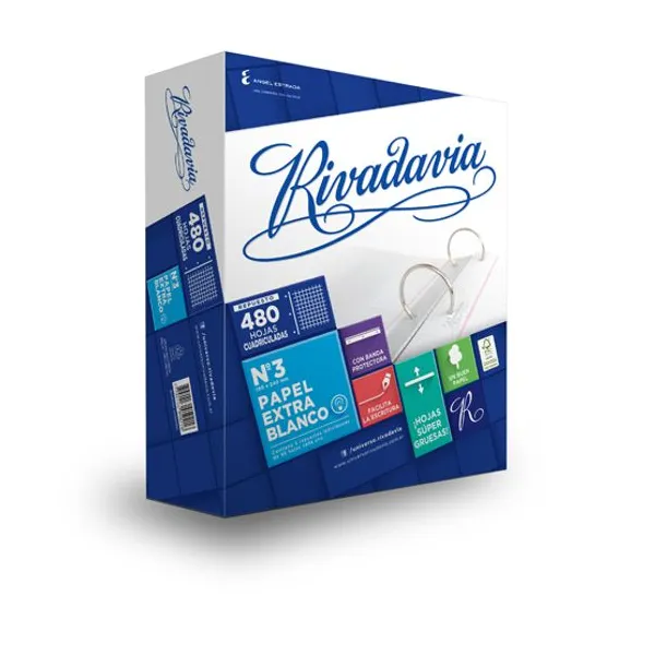 Repuesto esc.rivadavia tamaño carta extra bco.x 480 hs.cuaderno